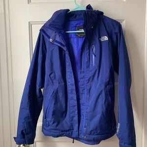 North face blue jacket gore-tex xs women